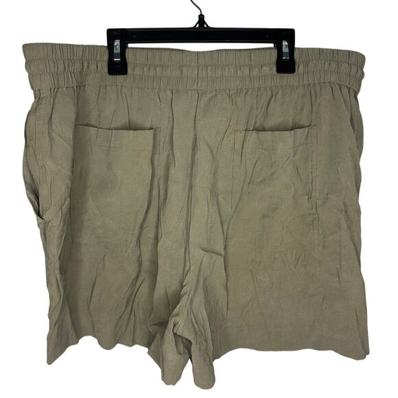 Kersh Drawstring Shorts Women's Size XXL Olive Green Loose 4-inch Summer - Picture 2 of 7